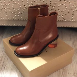 Burberry two -tone Block-heel Boots- Cognac